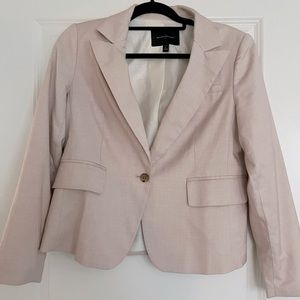 Light Pink Single Button Linen Blazer: size 6 fits like 4